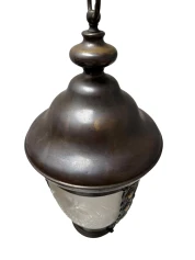 Art Nouveau Patinated Brass Hall Lantern, 1900s